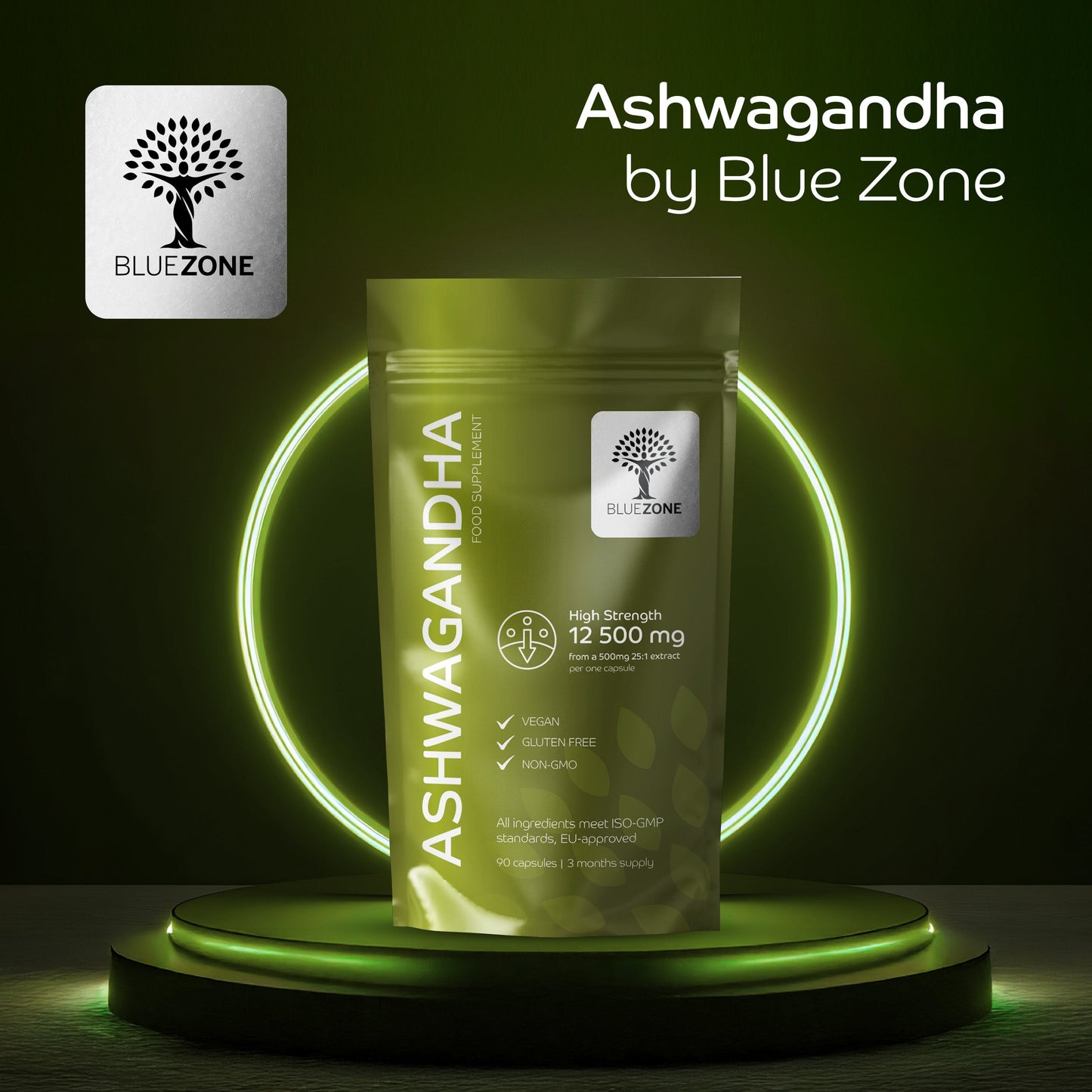 Ashwagandha 12500mg per capsule, That Calms Your Mind. Focuses Your Energy. Naturally