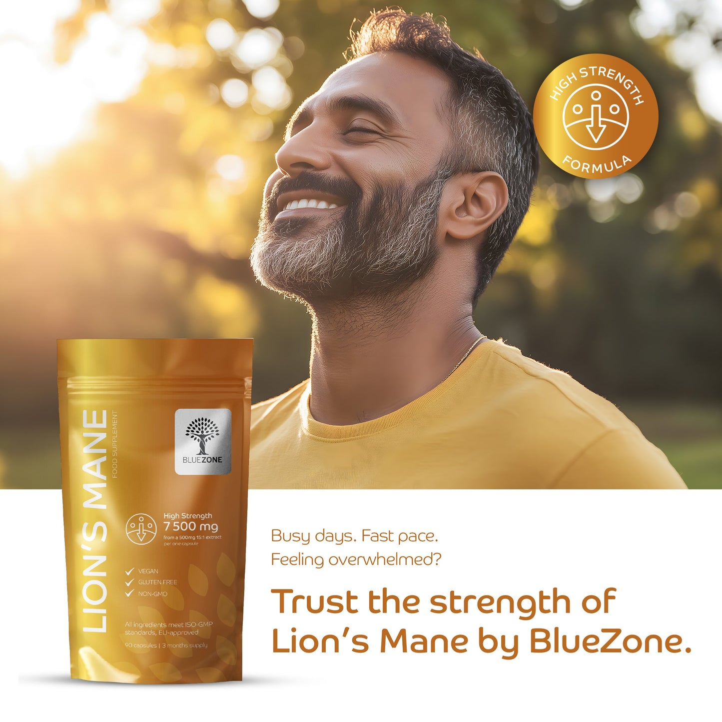 Lion’s Mane 7500mg per capsule for Clarity, Calm and Cognitive Strength