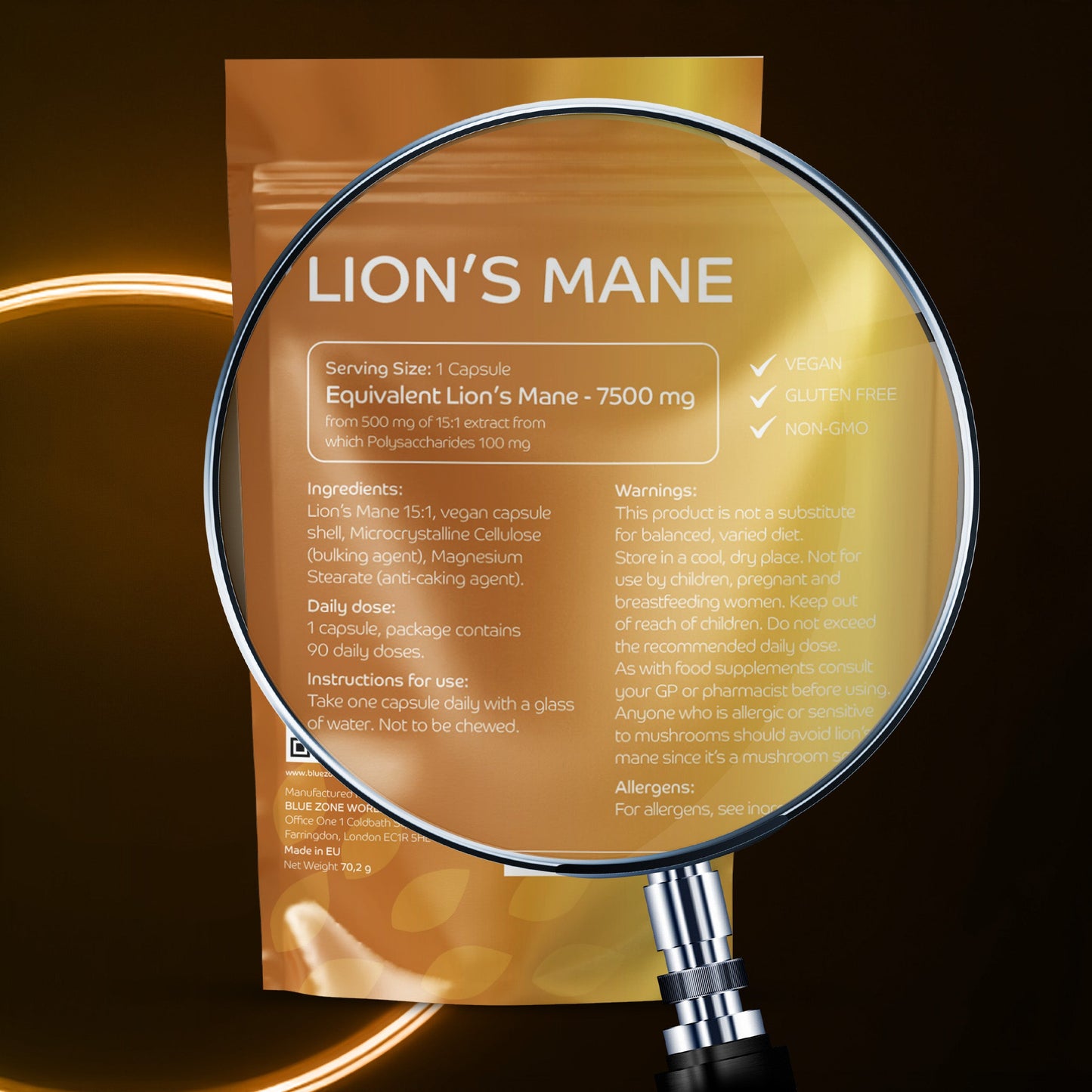 Lion’s Mane 7500mg per capsule for Clarity, Calm and Cognitive Strength