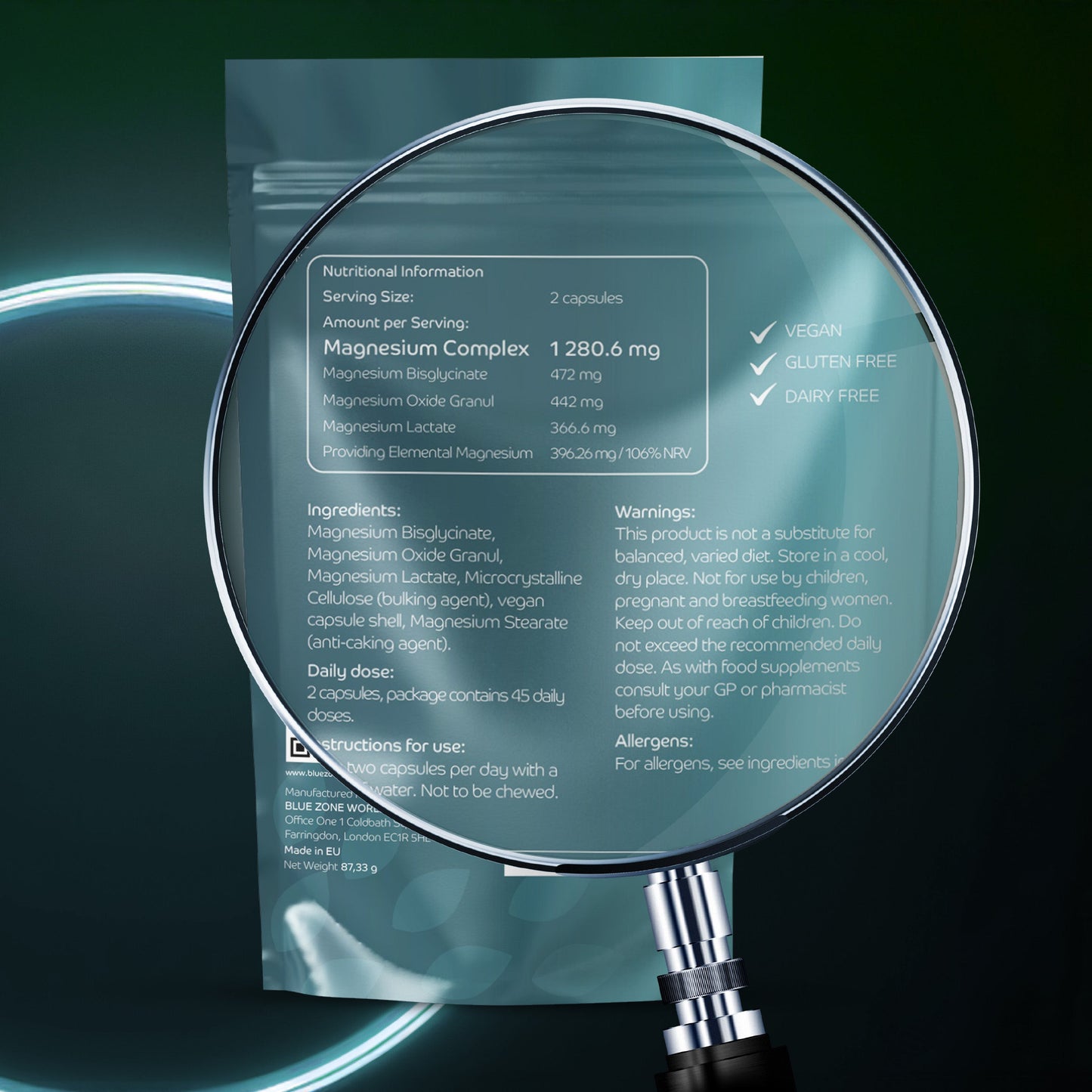 Magnesium Glycinate 3-in-1 Complex 106% NRV That Powers More Than Muscle