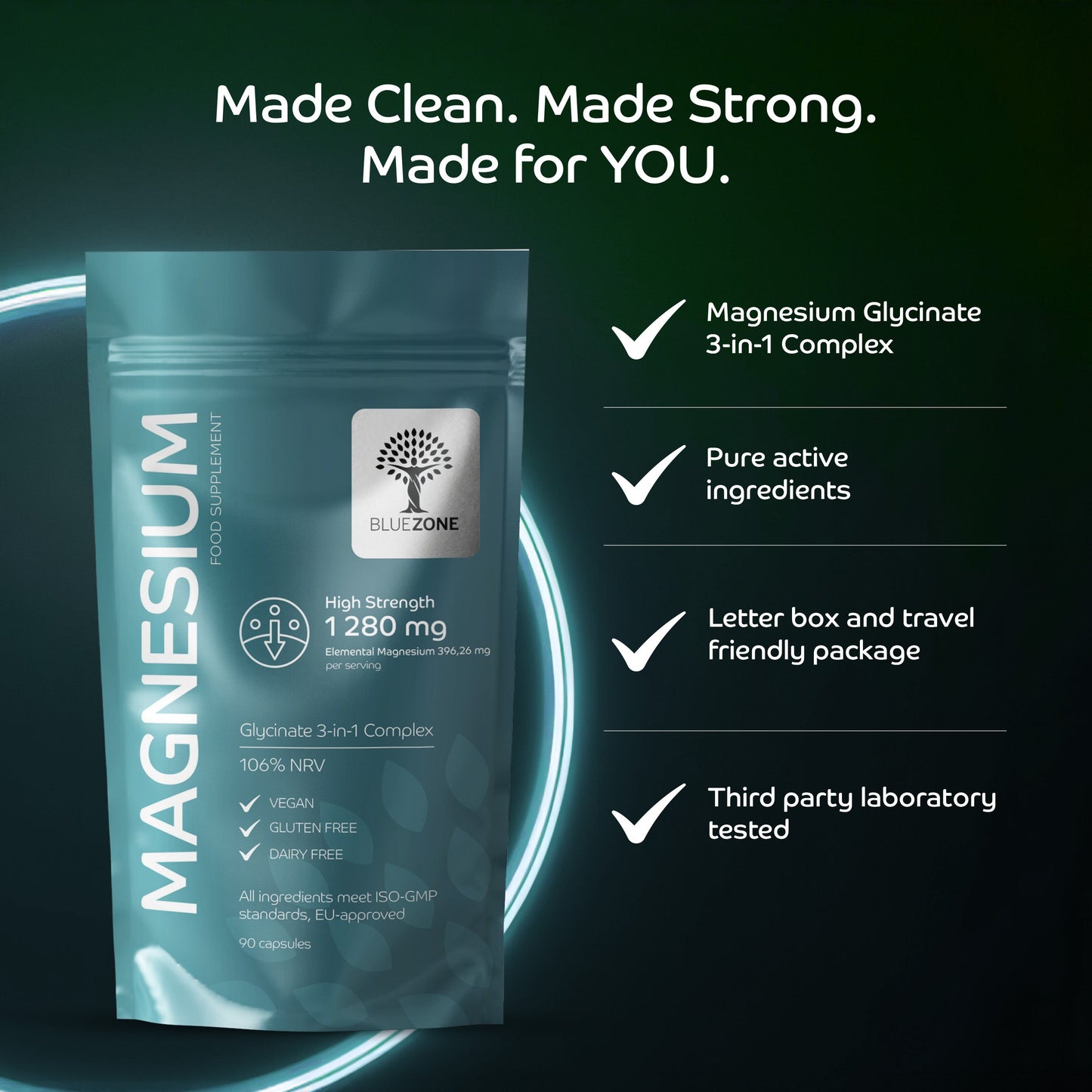 Magnesium Glycinate 3-in-1 Complex 106% NRV That Powers More Than Muscle