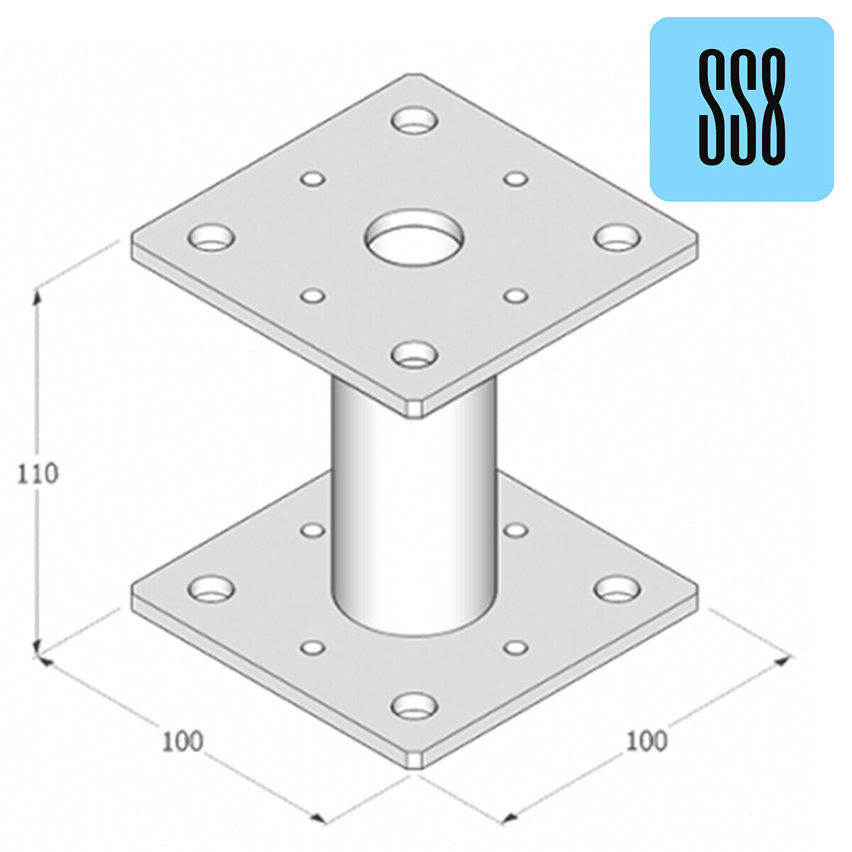 Bolt Down Elevated Post Base Support