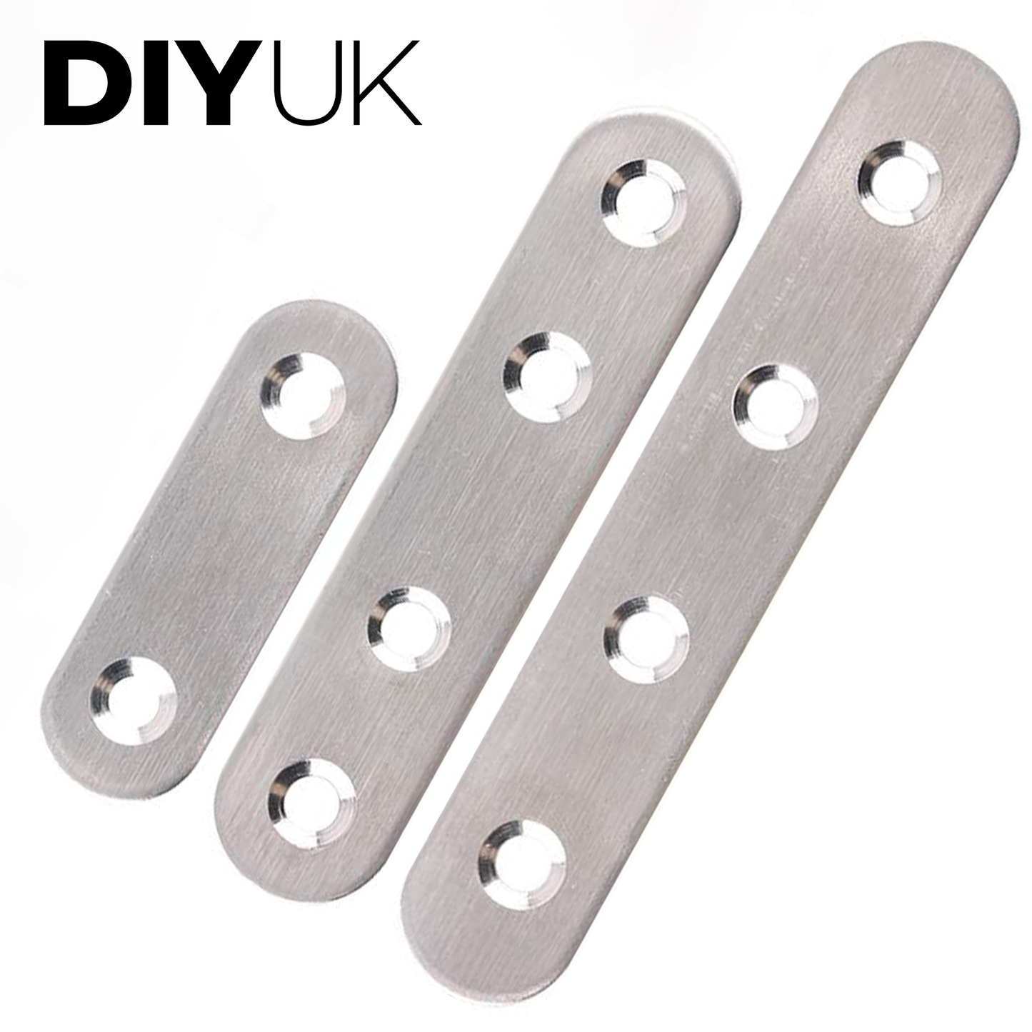 Flat Brackets For Wood, Straight Brace, Mending Plates Premium Steel Galvanised Connecting Repair Fixing