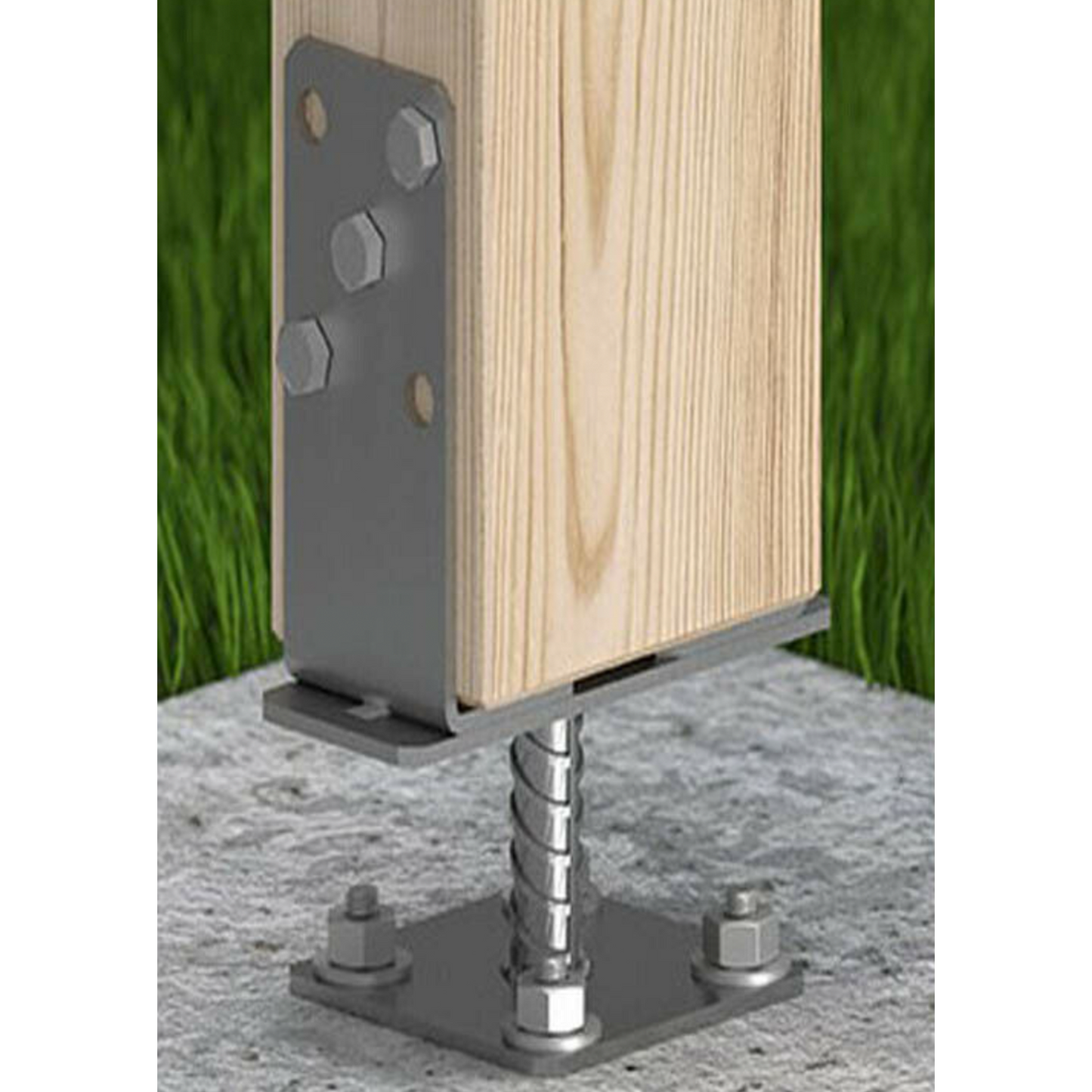 Adjustable 60-200mm Metal Brackets for Fence Post Repair to Concrete, Decking Support