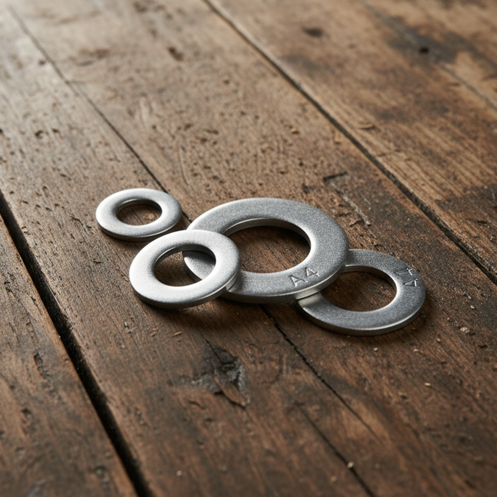 Flat Washers DIN 125 / ISO 7089 Form A - A4 (316) Marine Grade Stainless Steel - Metric Sizes M1.6 to M30