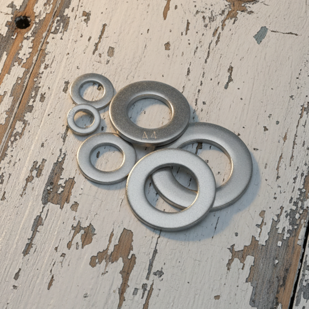 Flat Washers DIN 125 / ISO 7089 Form A - A4 (316) Marine Grade Stainless Steel - Metric Sizes M1.6 to M30