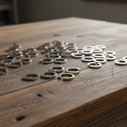 Split Lock Spring Washers DIN 127, A2 Stainless Steel, Helical Anti-Vibration Locking Washer