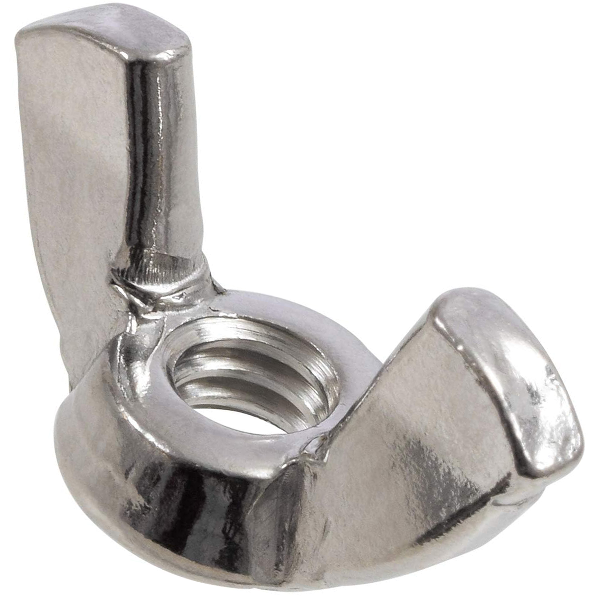 Zinc plated steel wing nut (butterfly nut), DIN 315 American form, with rounded wings and an internal metric thread