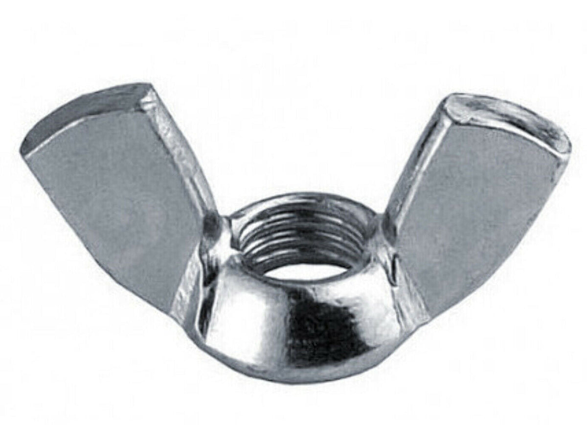 Zinc plated wing nut, DIN 315 American form, front view