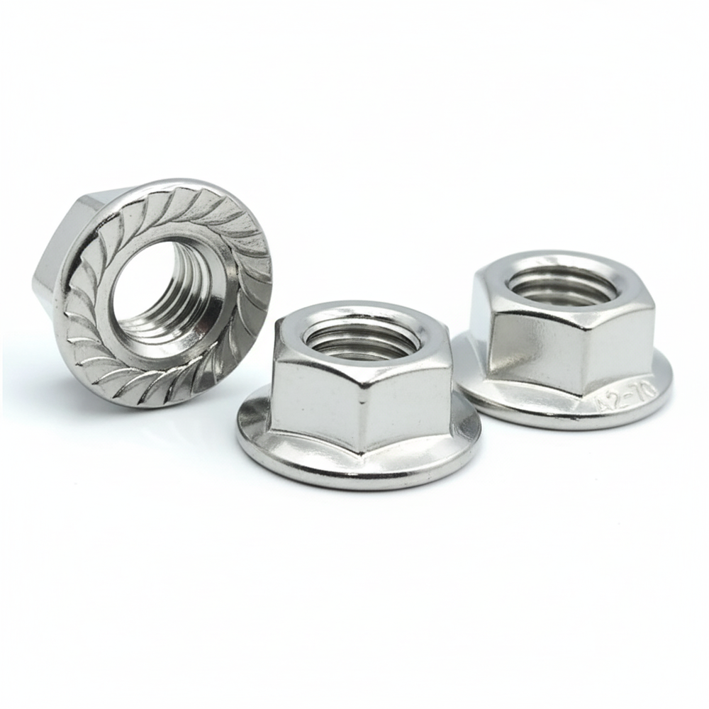 Serrated Flange Nuts DIN 6923 - A2 Stainless Steel Locking Nuts - DIYUK