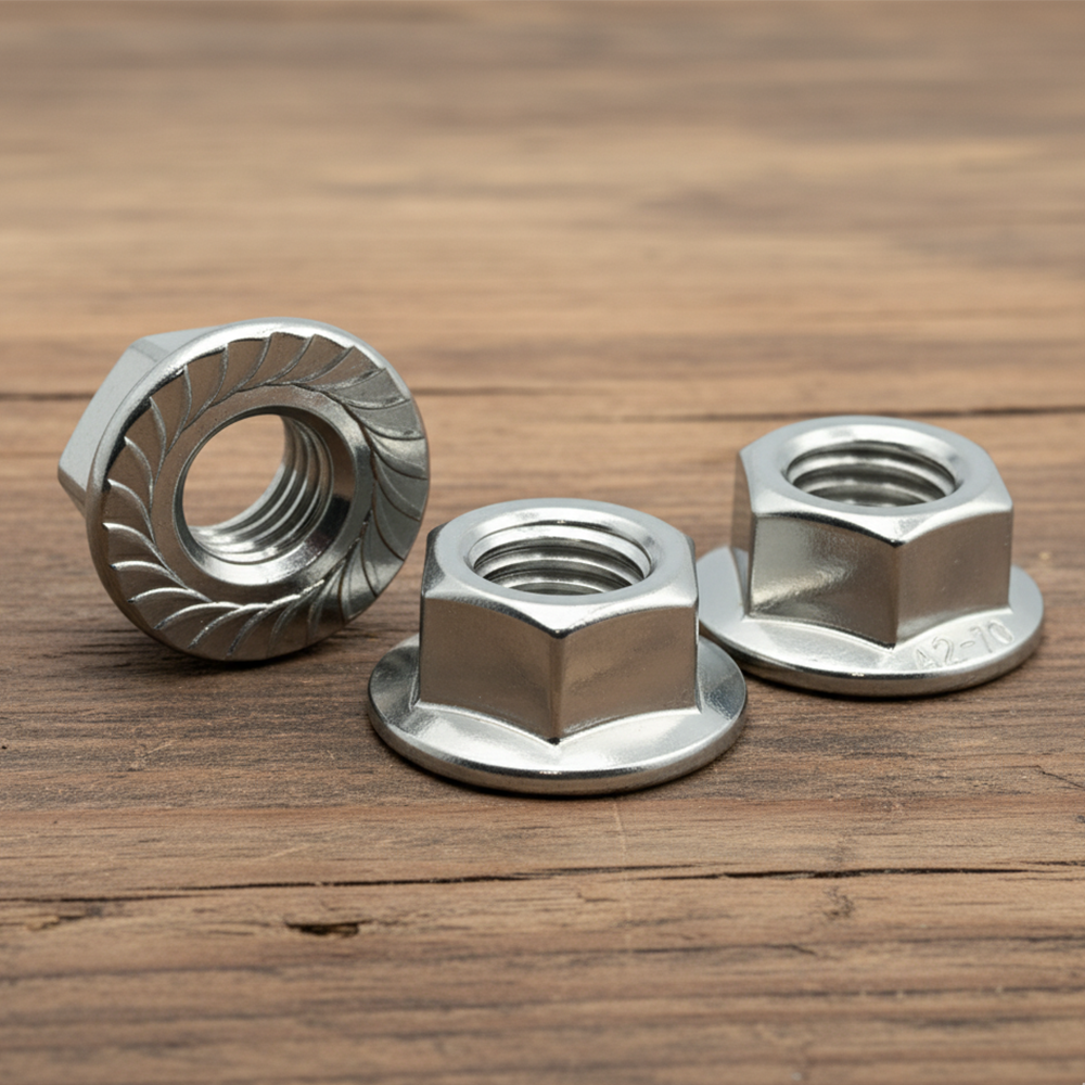 Serrated Flange Nuts DIN 6923 - A2 Stainless Steel Locking Nuts - DIYUK