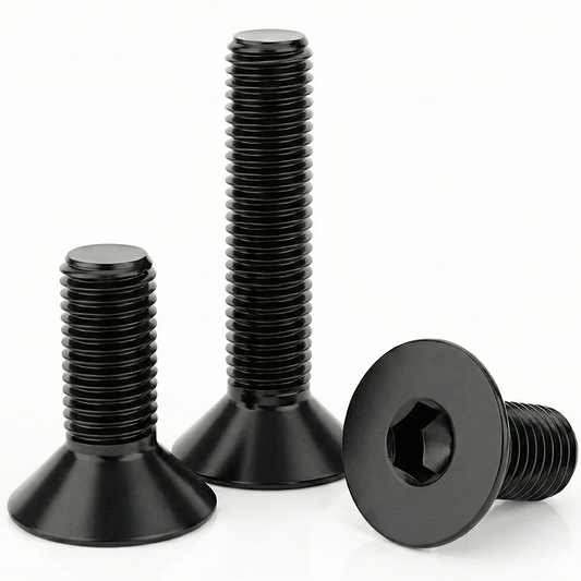 Black Hex Socket Countersunk Bolts | DIN 7991 / ISO 10642 Flat Head Allen Screws | High Tensile Rustproof Carbon Steel Fasteners