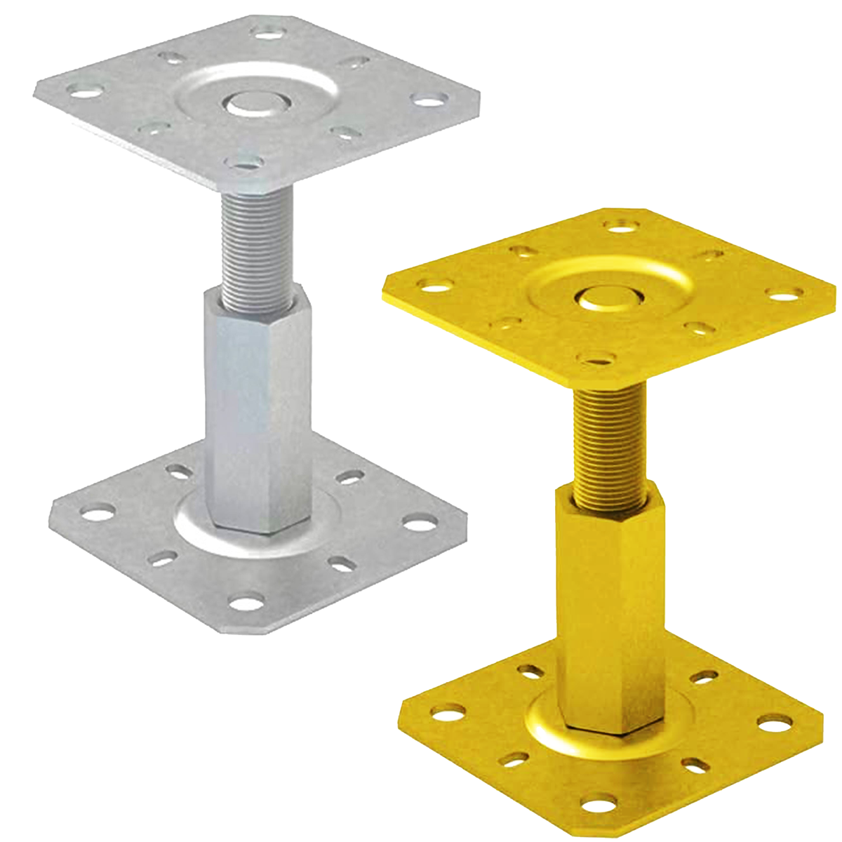 Heavy Duty Adjustable Fence Post Support Bracket (100-150mm) - Bolt Down Galvanised Base