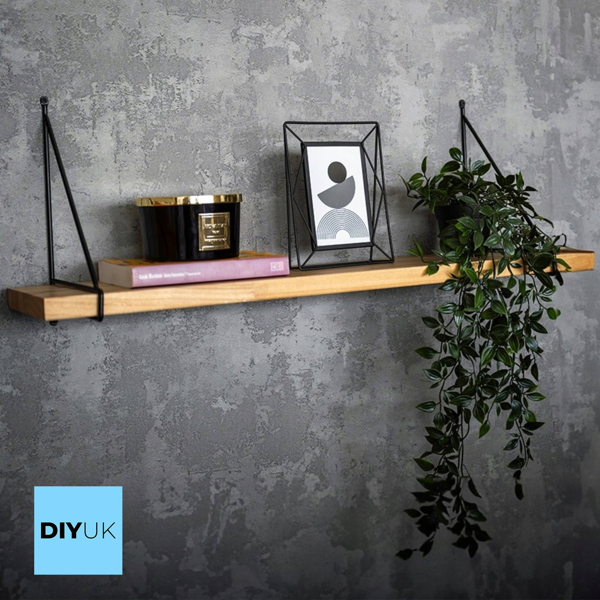 Wooden Floating Shelf, Elegant Wall Mounted Natural Paulownia Shelving for Modern Home Decor - DIYUK