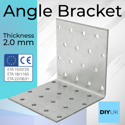 Heavy Duty Angle Brackets | 2mm Galvanised Steel L Corner Brace