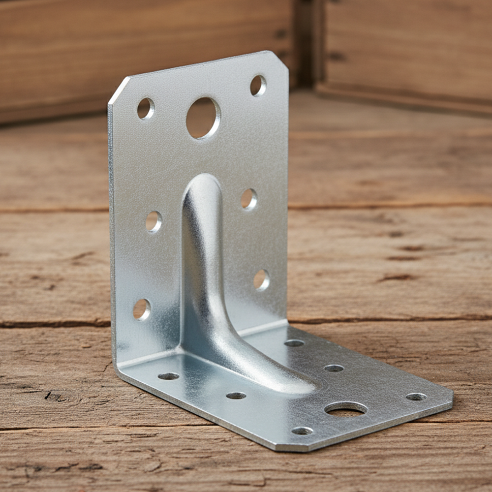 Angle Corner Brackets for Wood 70x70x55x2.0mm Galvanised Heavy Duty Steel L Braces Zinc Coated Metal Joist Sheet DIYUK