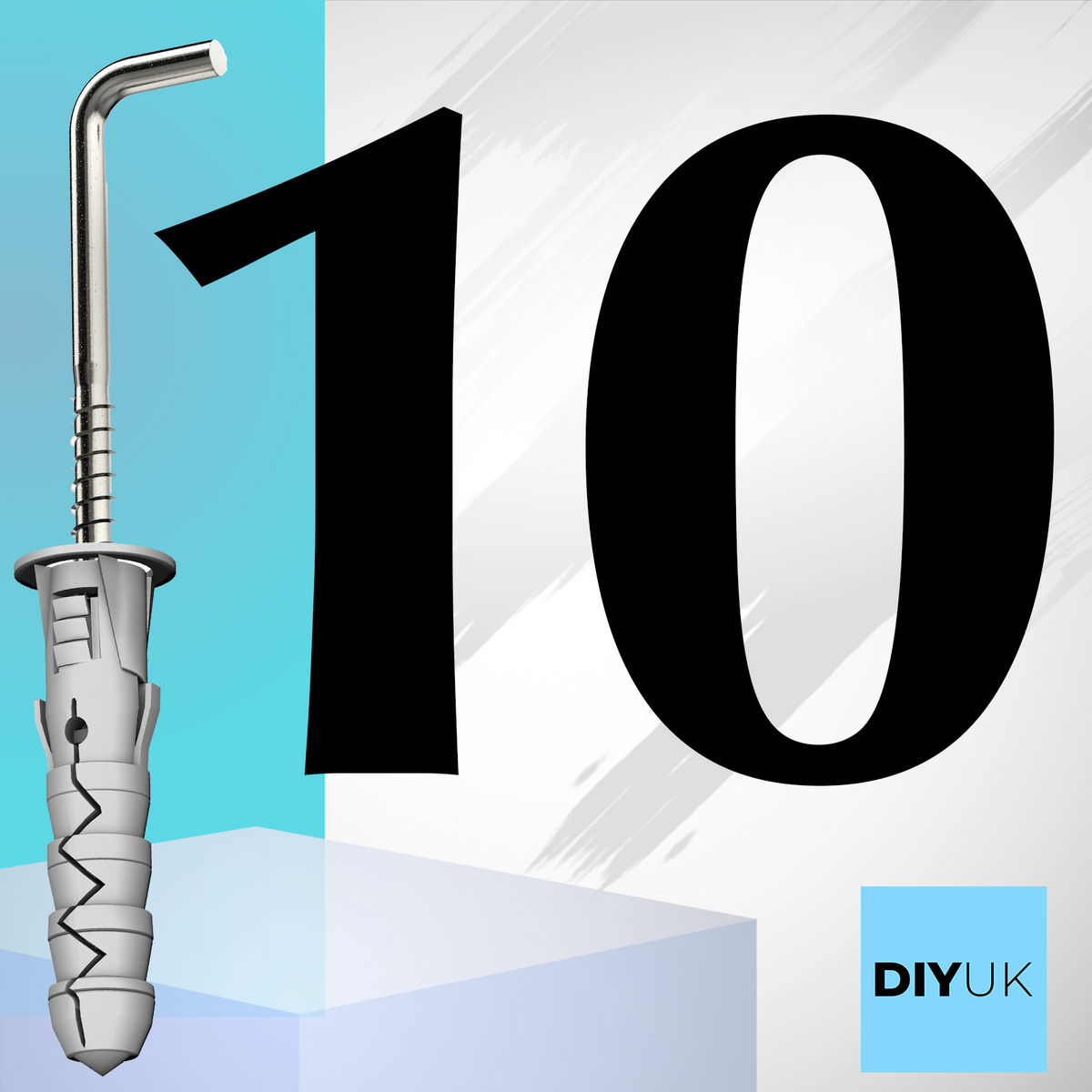 Heavy Duty L-Shaped Square Hook Screws with Wall Plugs