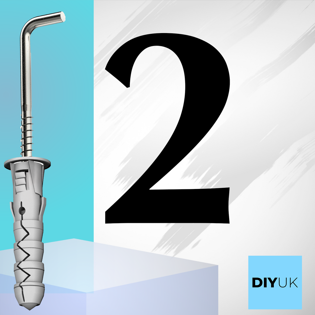 Heavy Duty L-Shaped Square Hook Screws with Wall Plugs