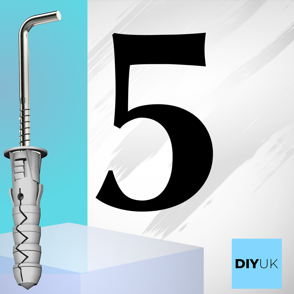 Heavy Duty L-Shaped Square Hook Screws with Wall Plugs