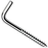 DIYUK Heavy Duty Metal L-Hook Screws, Square Cup Hooks, 3.5-6.0mm White Zinc-Plated Steel Wire, Screw-in Wall Hangers for Wood, 35-60mm