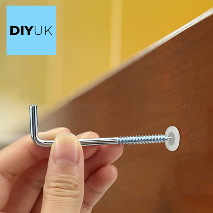 L Hook Screws Heavy Duty Square Cup Hooks for Hanging, Metal Screw in Wall Hangers Outdoor Mounting