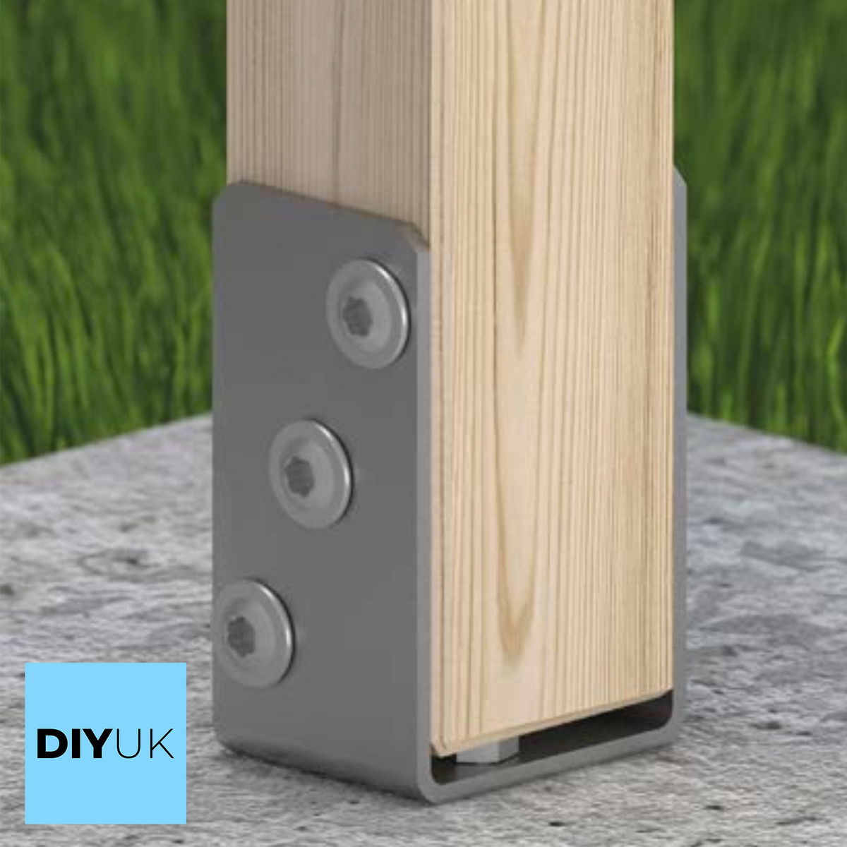 Fence Post Support U-Shape Bolt Down Base Bracket 4mm Galvanised