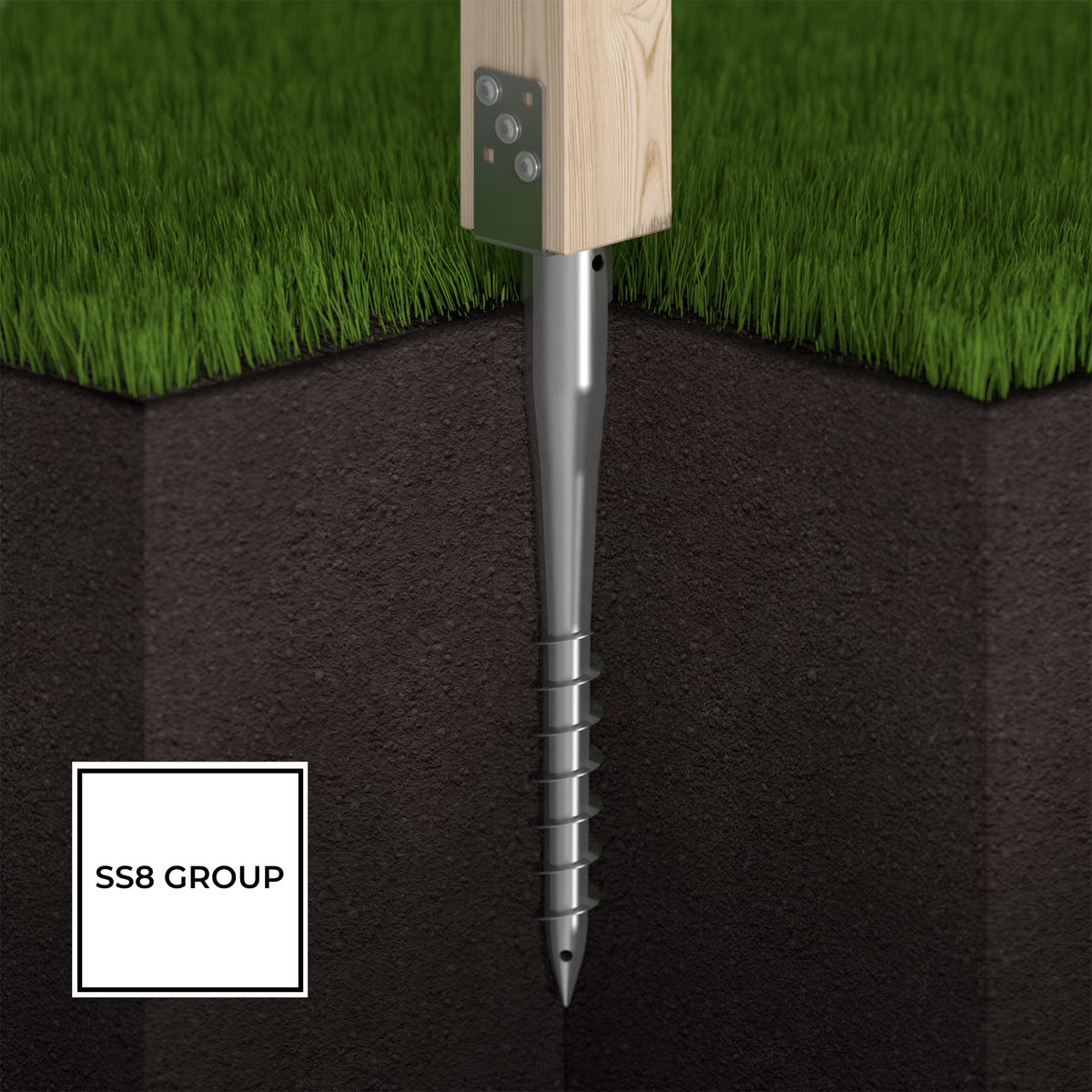 Fence Post Support Spike GROUND SCREW Holder Anchor Square 80/90/100/120 mm