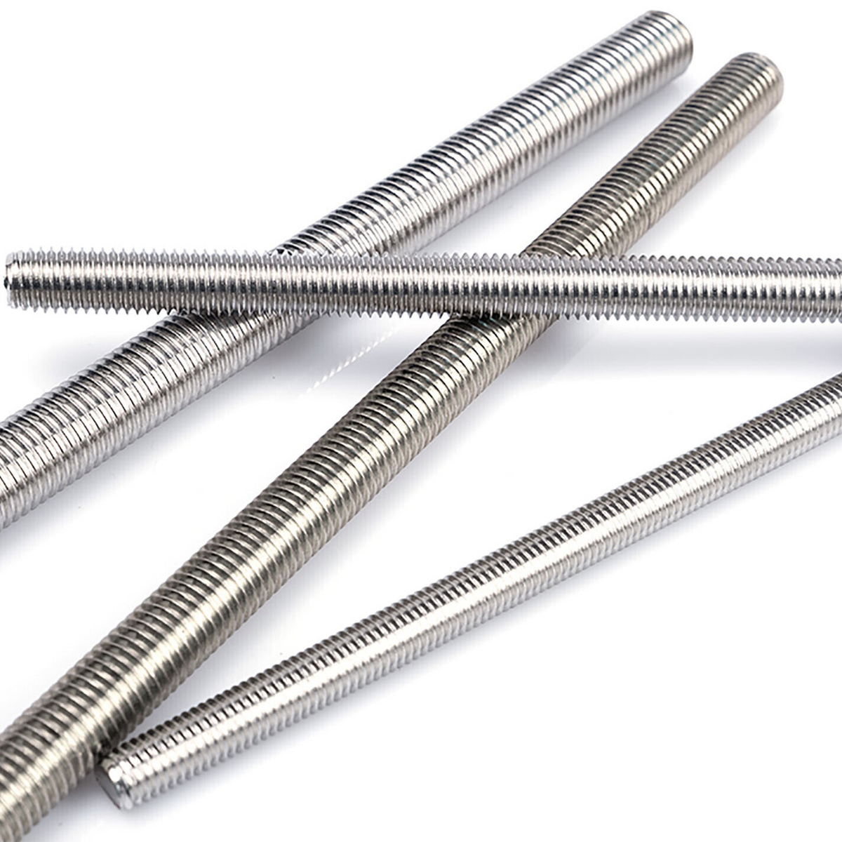 Fully Threaded Stud Bolts A2 Stainless Steel Right-Hand Thread Metal Rod for Studding, Durable Bolt Pole