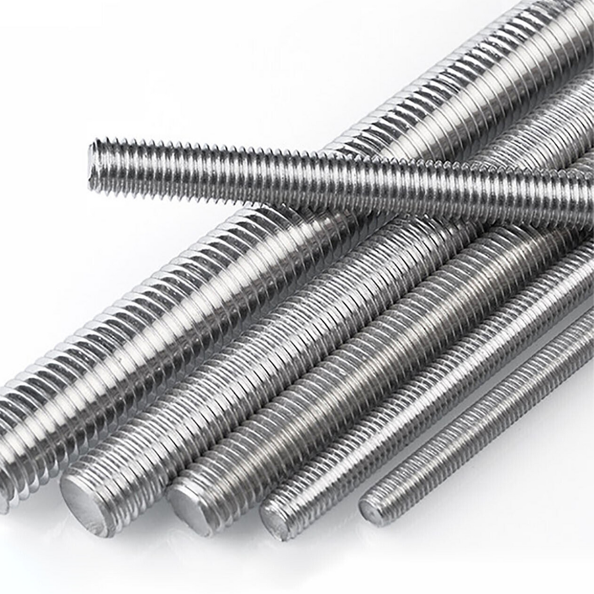 Fully Threaded Stud Bolts A2 Stainless Steel Right-Hand Thread Metal Rod for Studding, Durable Bolt Pole