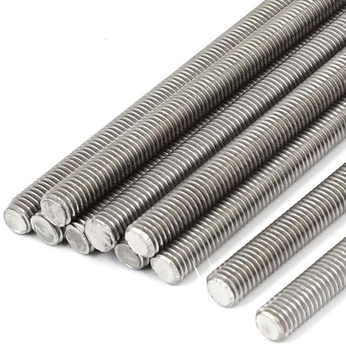 Fully Threaded Stud Bolts A2 Stainless Steel Right-Hand Thread Metal Rod for Studding, Durable Bolt Pole