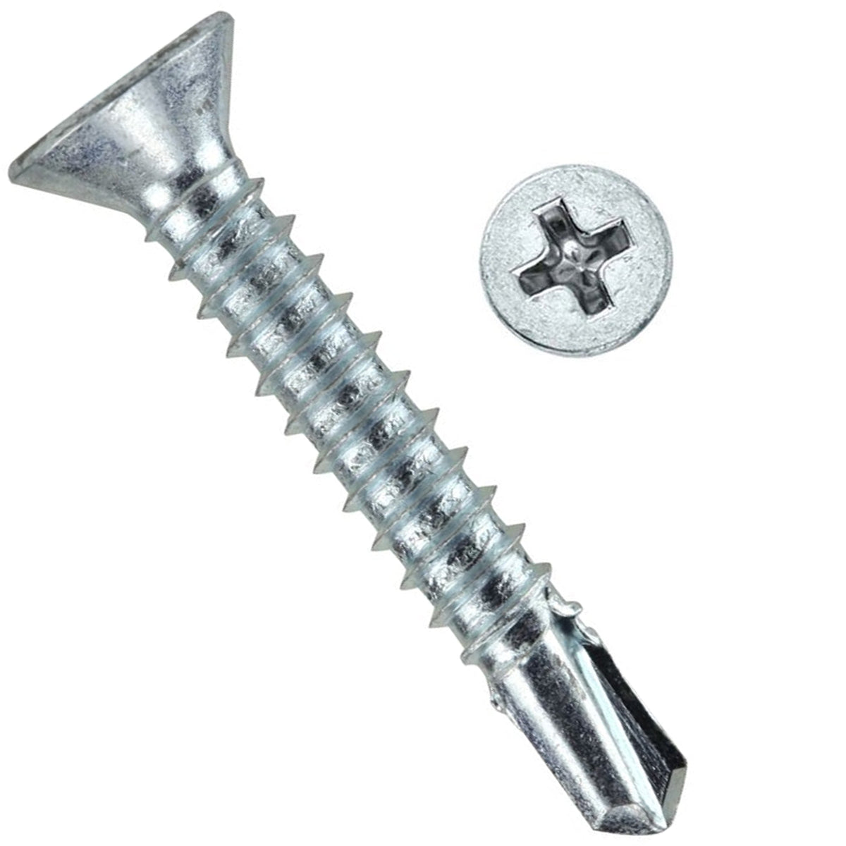 Self-Drilling Countersunk Screws Zinc Plated For Metal, Wood & PVC