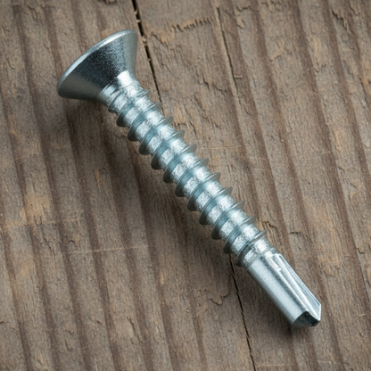 Self-Drilling Countersunk Screws Zinc Plated For Metal, Wood & PVC
