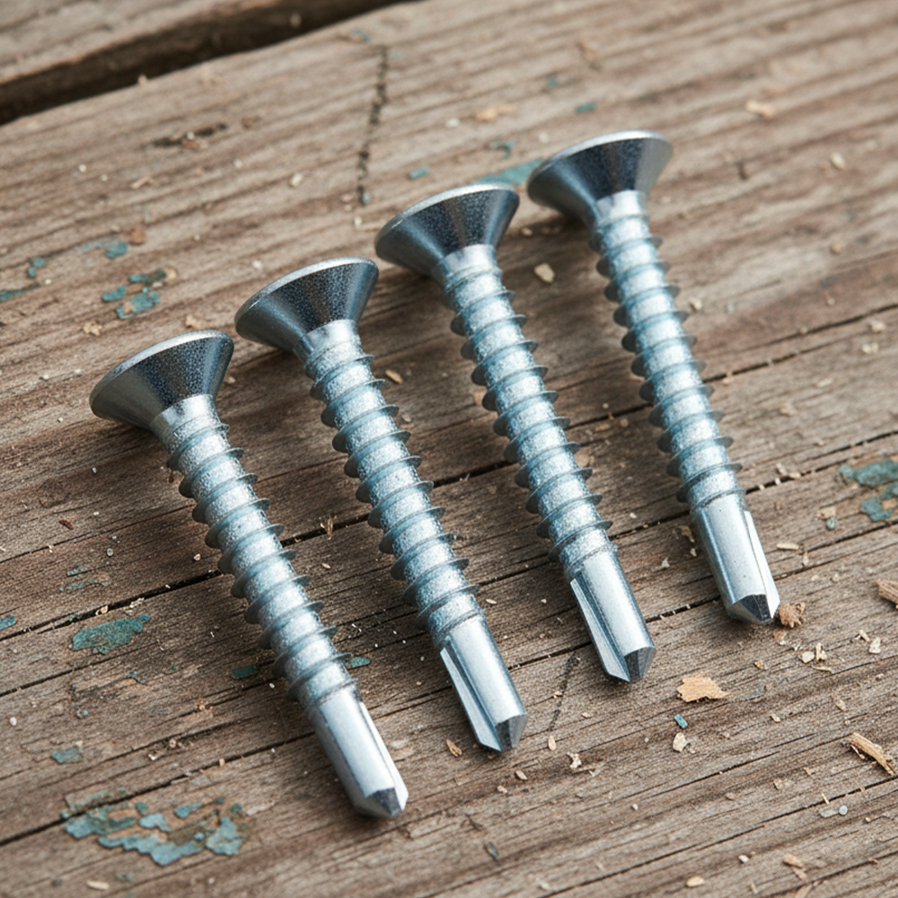 Self-Drilling Countersunk Screws Zinc Plated For Metal, Wood & PVC