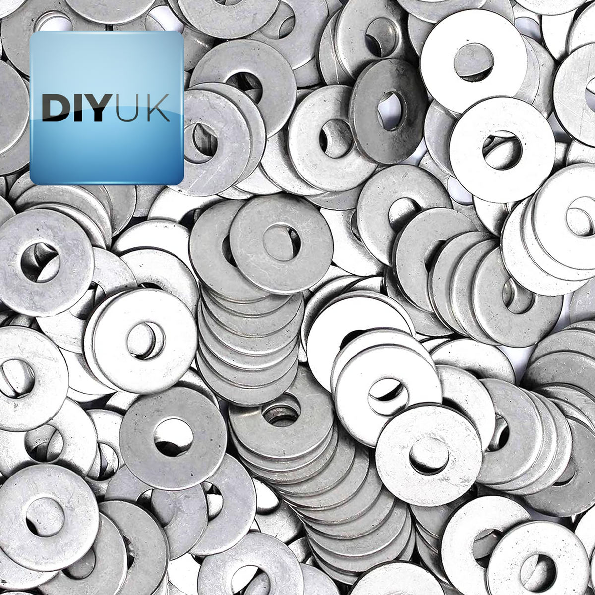 Pile of zinc-plated steel penny washers