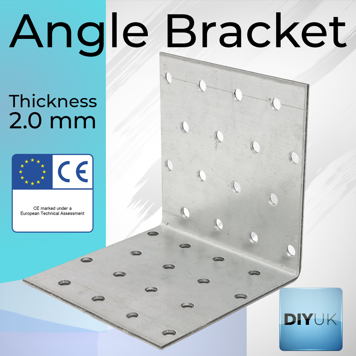 Heavy Duty Galvanised Angle Brackets - 2.0mm Steel L Corner Brace