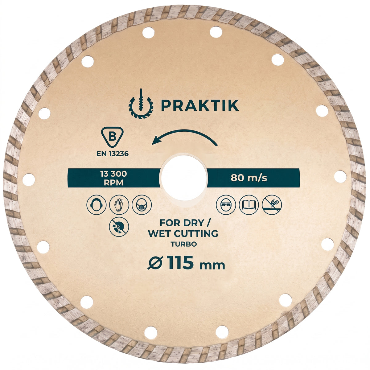 115mm Turbo Diamond Blade | 2.2mm Heavy Duty Disc for Porcelain & Stone