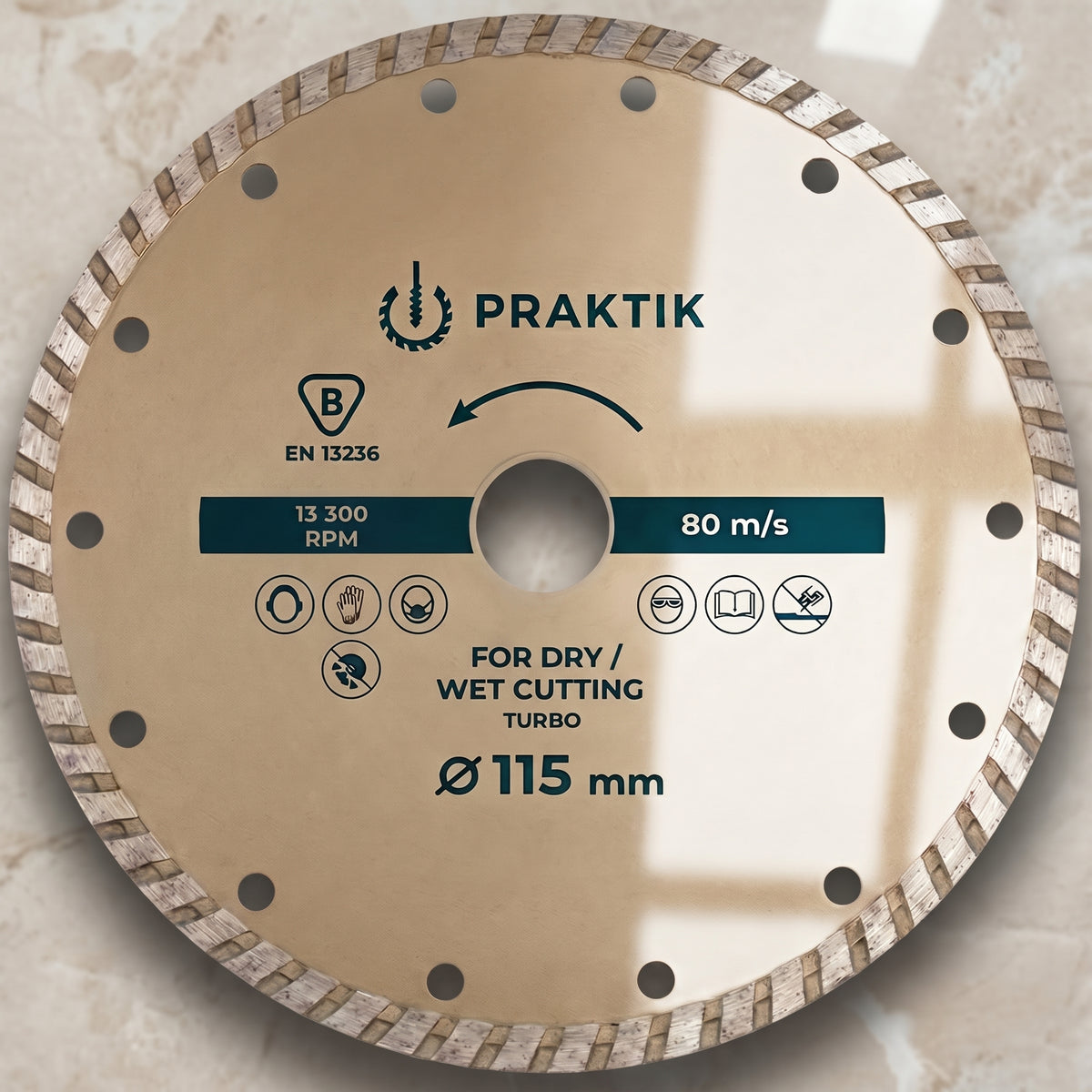 115mm Turbo Diamond Blade | 2.2mm Heavy Duty Disc for Porcelain & Stone