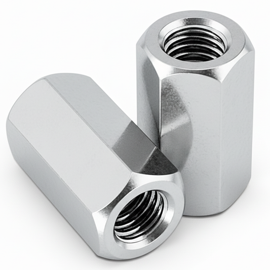 Hex Coupling Nut - Threaded Rod Connector Studding Extension DIN 6334 - BZP Steel