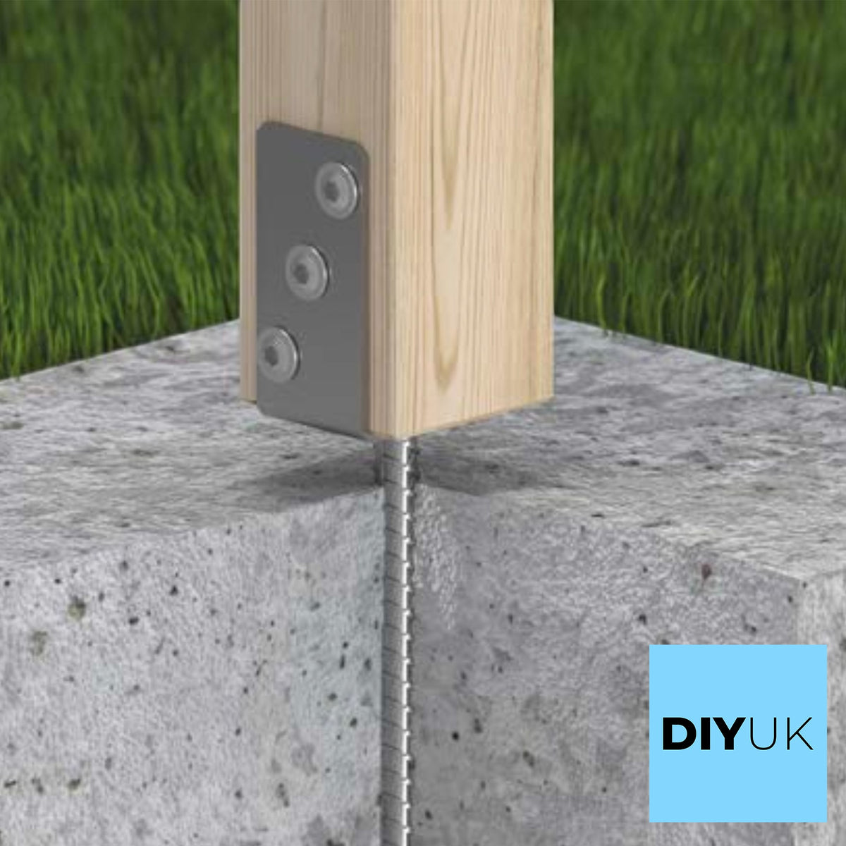 U Shape Post Support Base Bracket Heavy Duty Galvanised Concrete-In Fence & Decking Metal Anchor for Pergola Repair