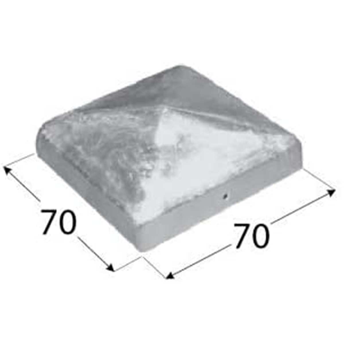 DIYUK® Fence Posts Caps 70mm x 70mm  Metal Cap Pyramid Post Covers - DIYUK