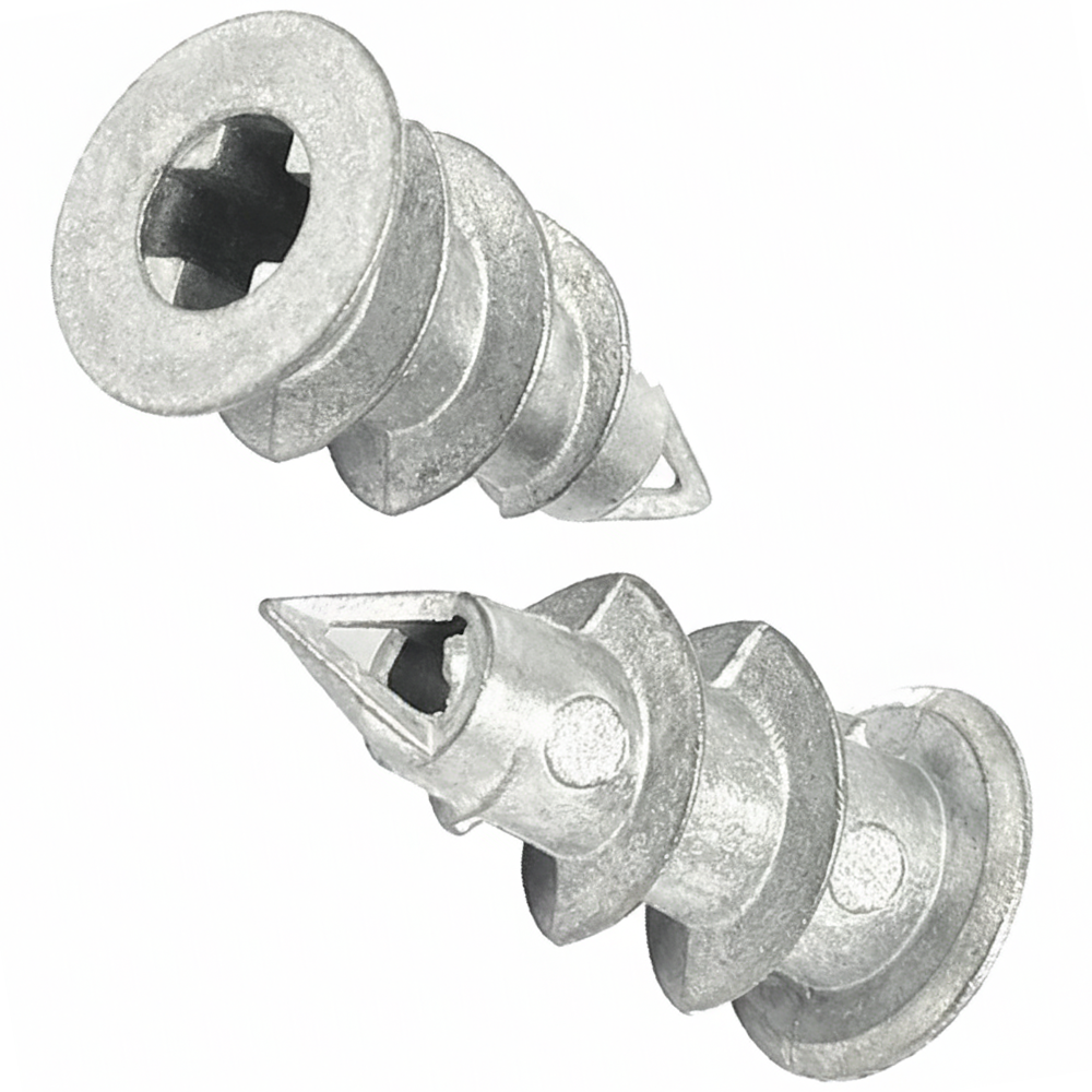 Zinc Metal Self-Drilling Plasterboard Wall Anchors Heavy Duty | Quick No Drill Drywall Plugs Speed Plug - DIYUK