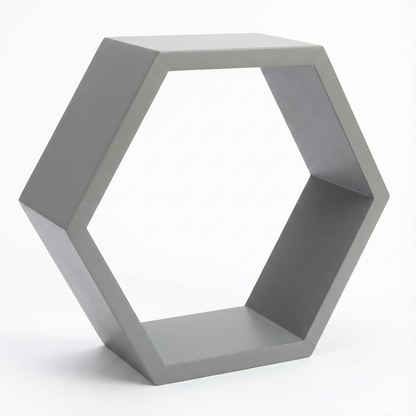 Premium Modular Hexagon Floating Shelf | 18mm Thick Heavy-Duty MDF Honeycomb Wall Display | Geometric 30cm x 26cm Shelving Unit for Lounge, Plant & Books | Made in EU