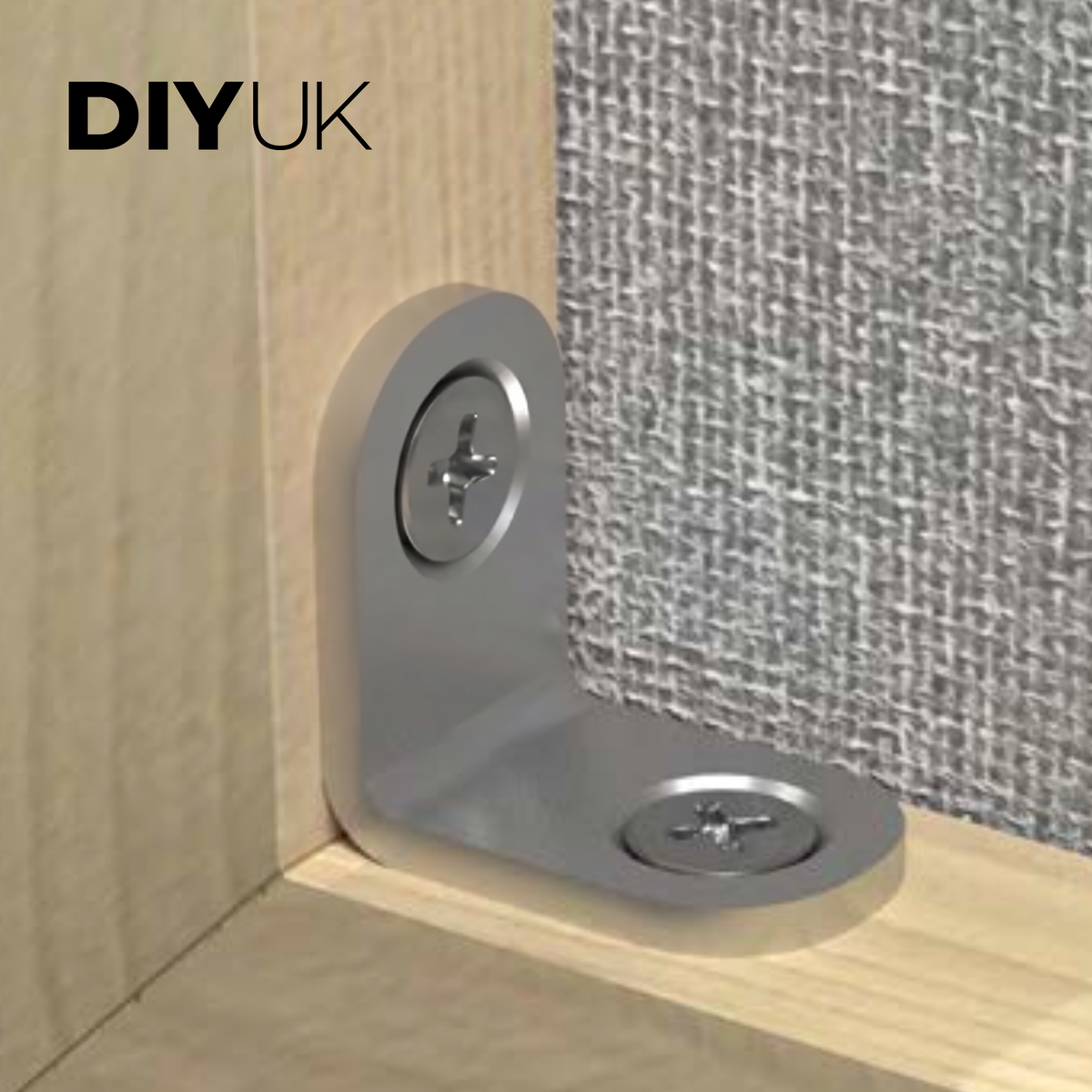 Angle Brackets, Corner Brace Zinc Plated Steel L Shape T2mm Metal Plate Repair Bracket - DIYUK