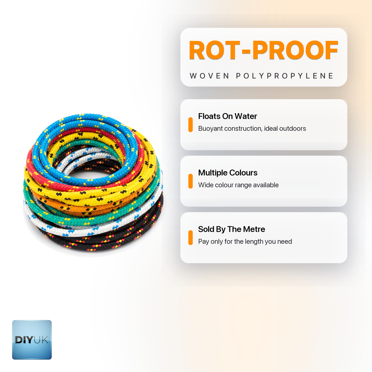 Braided polypropylene rope - DIYUK infographic