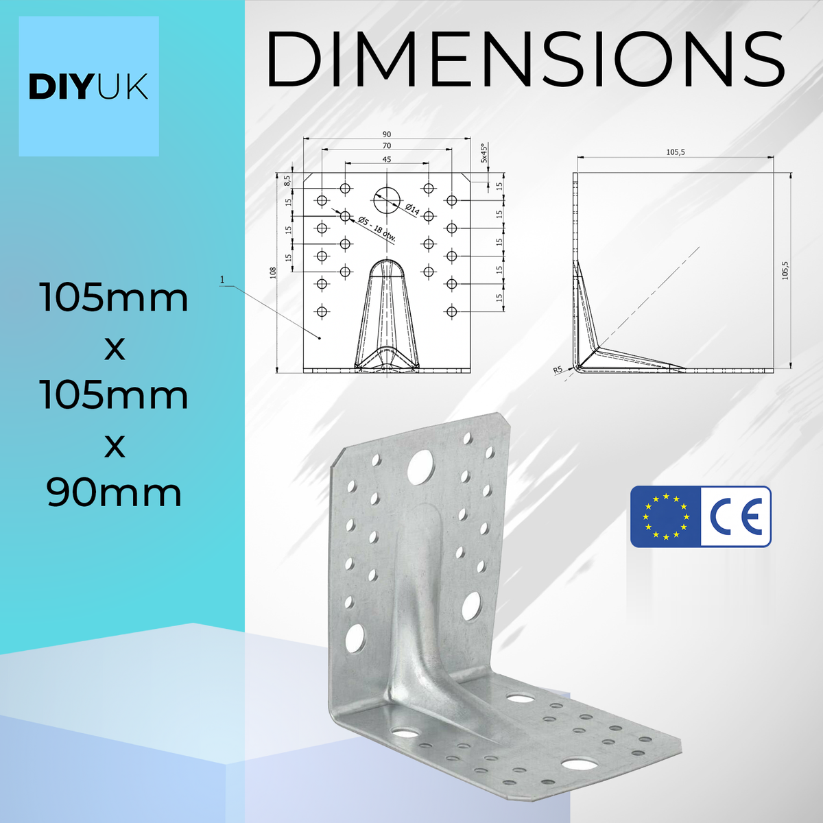 2.5mm Structural Galvanised Steel Angle
Brackets 