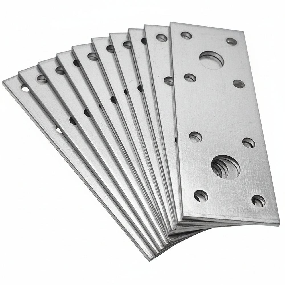 Steel Flat Metal Brackets 2.5mm Joining Mending Plates for Repairing Wood