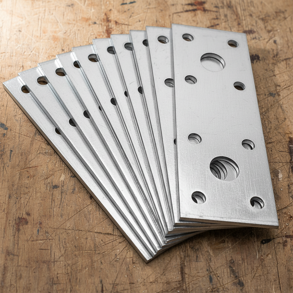 Steel Flat Metal Brackets 2.5mm Joining Mending Plates for Repairing Wood