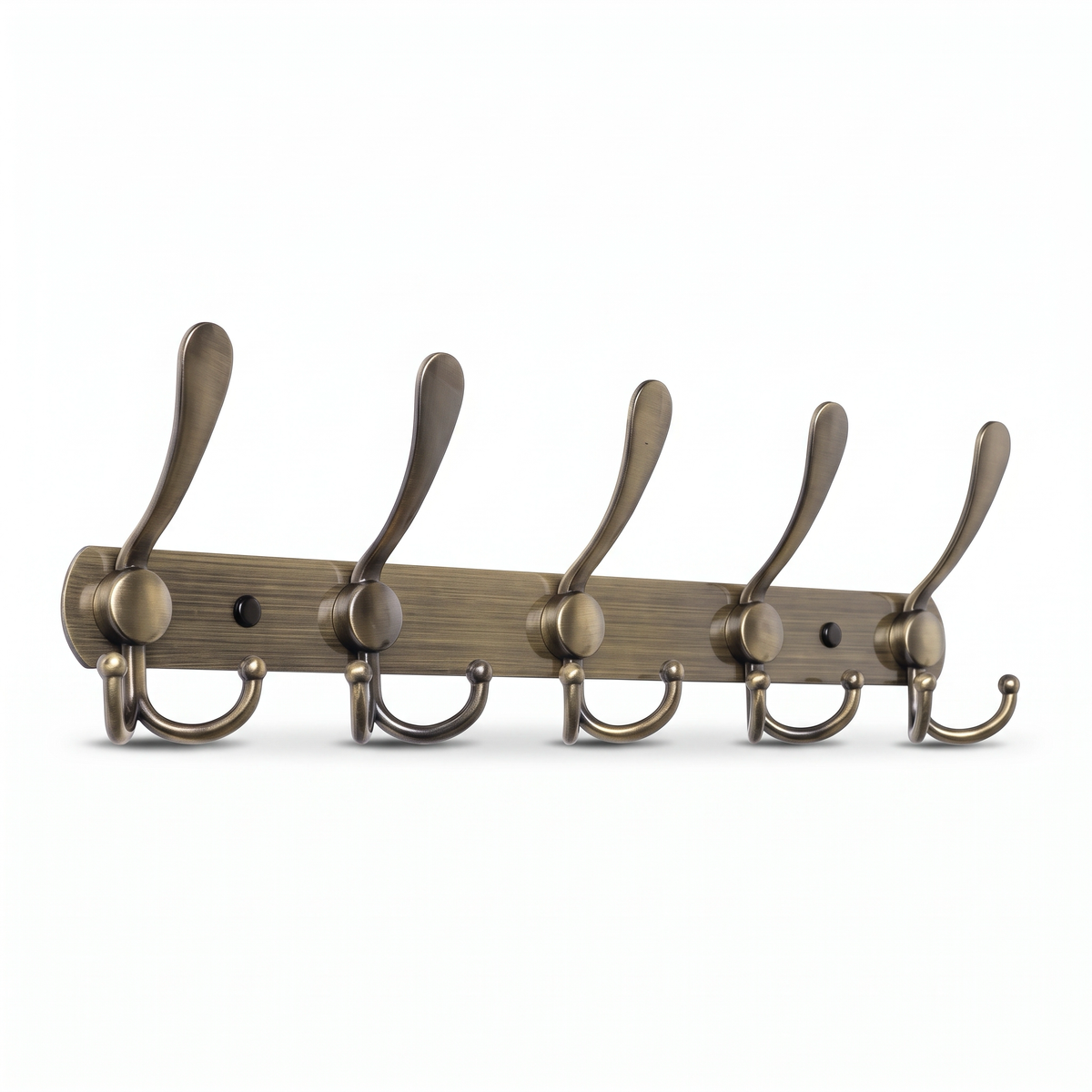 5-hook antique gold wall coat rack, main product photo