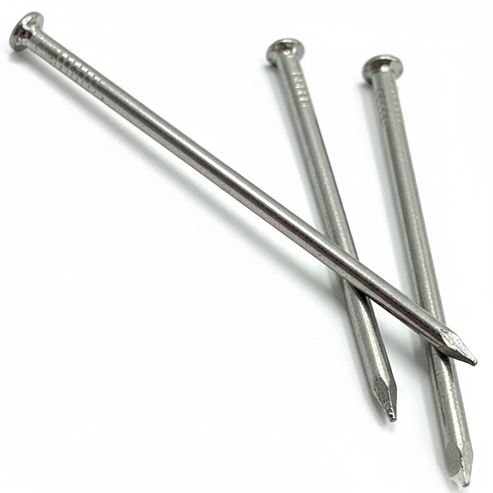 DIYUK Galvanised Zinc-Plated Round Head Nails for Wood, Corrosion Resistant for Outdoor Timber