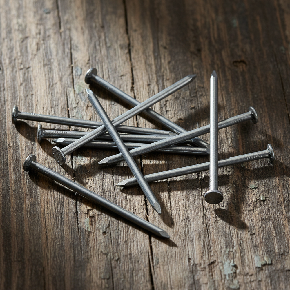 DIYUK Galvanised Zinc-Plated Round Head Nails for Wood, Corrosion Resistant for Outdoor Timber